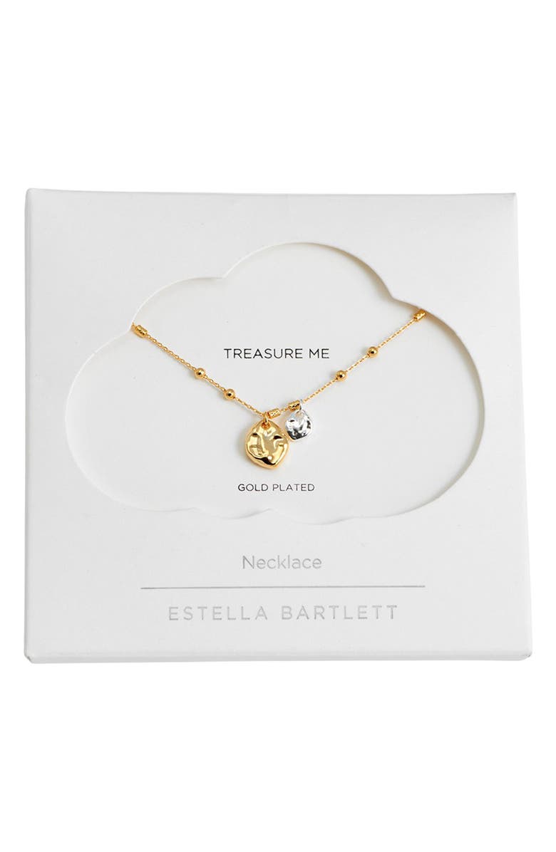 Estella Bartlett Beaded Chain & Molton Pebbles Necklace, Alternate, color, Silver/ Gold