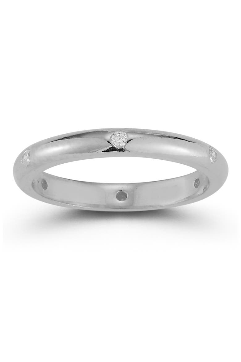 Sterling Silver CZ Band Ring, Main, color, SILVER