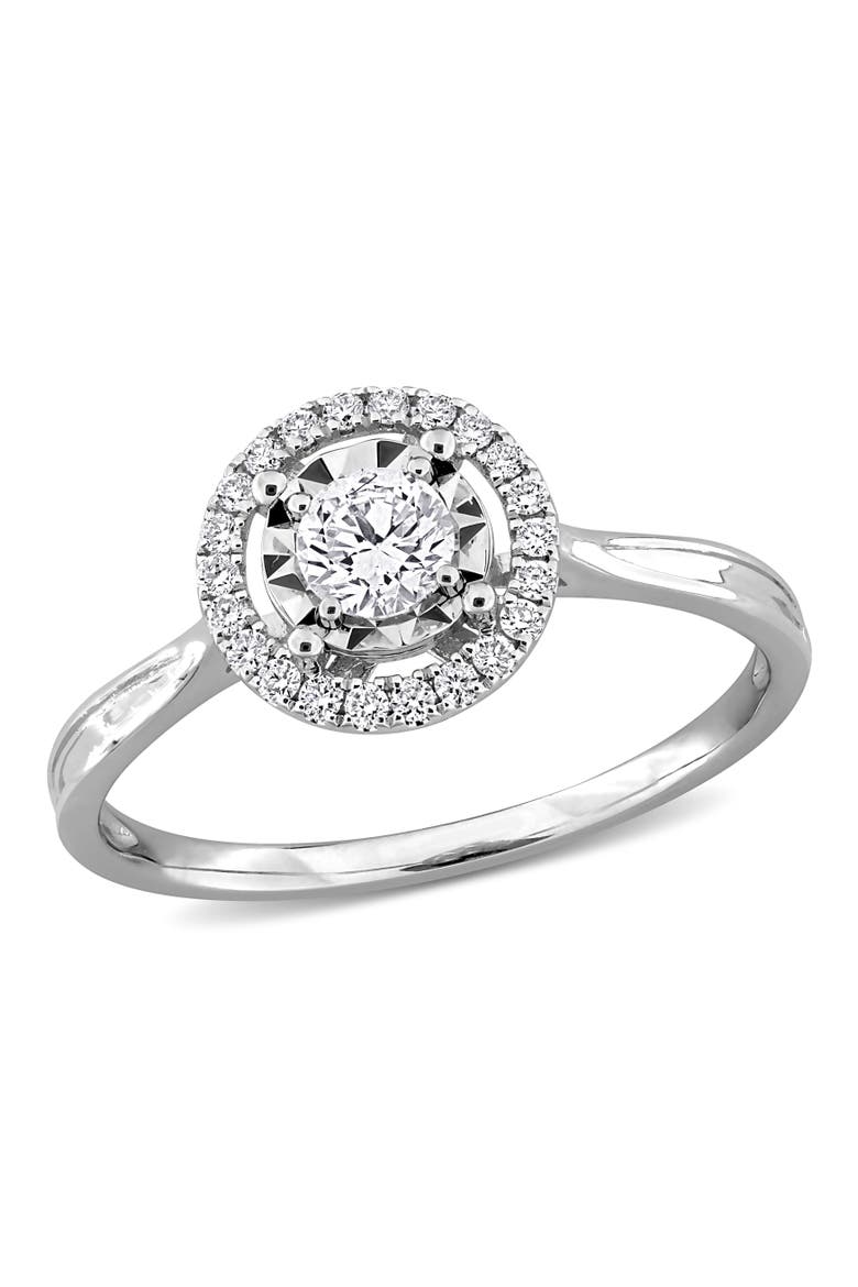 Lab-Grown Diamond Floating Halo Ring 14k, Main, color, White Gold