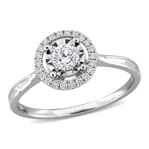 Lab-Grown Diamond Floating Halo Ring 14k