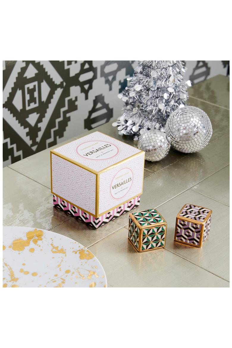 Versailles Salt and Pepper Set, Alternate, color, Lavender / Green
