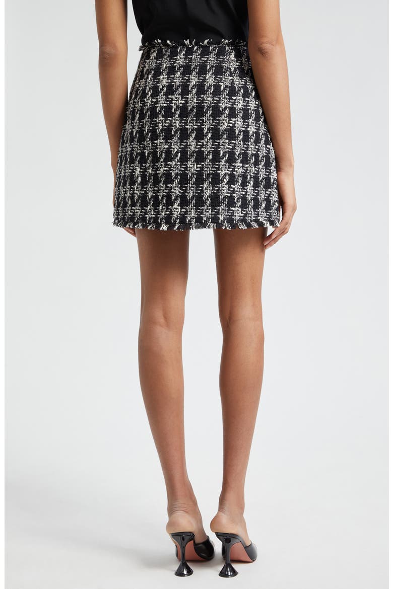 Adrienne Cotton Blend Tweed Miniskirt, Alternate, color, BLACK/ IVORY