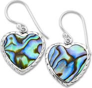 SAMUEL B. Sterling Silver Abalone Heart Drop Earrings
