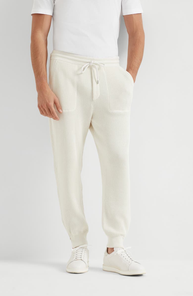 Brunello Cucinelli Cotton knit trousers, Alternate, color, 