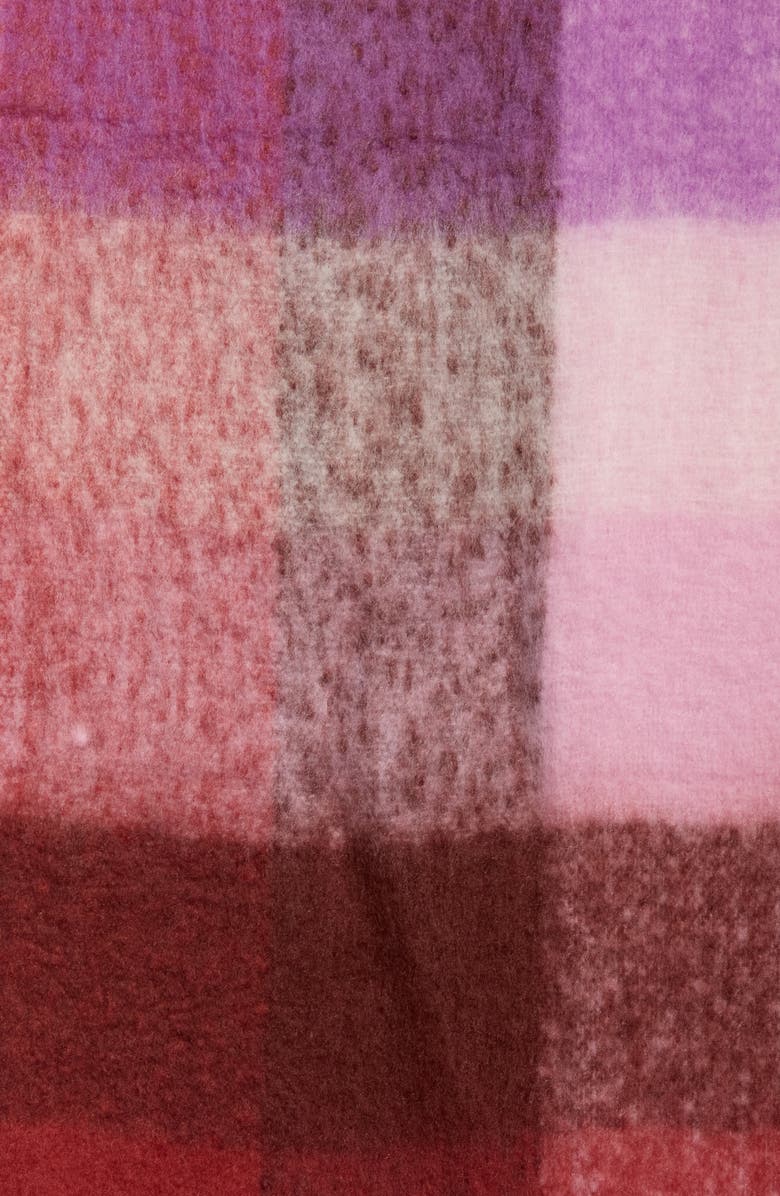 MODENA Check Oblong Scarf, Alternate, color, Wine/ Purple
