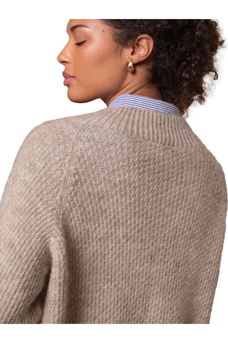British Wool Moss Stitch Cardigan, Alternate, color, Undyed Taupe
