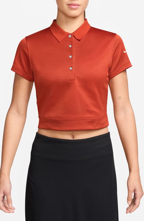 Nike Crop Cotton Blend Golf Polo In Red
