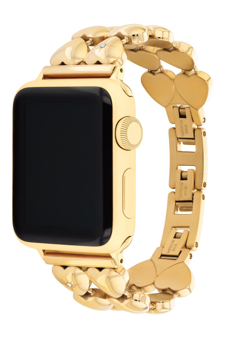 Stainless Steel 20mm Apple Watch® Bracelet Watchband, Alternate, color, GOLD