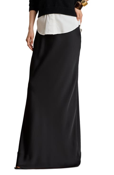 Satin Charmeuse Maxi Skirt