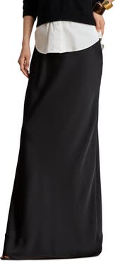 Lauren Ralph Lauren Satin Charmeuse Maxi Skirt
