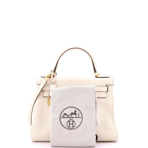 Pre-owned Hermes Hermes Kelly Handbag Light Clemence With Gold Hardware 28 In Brown