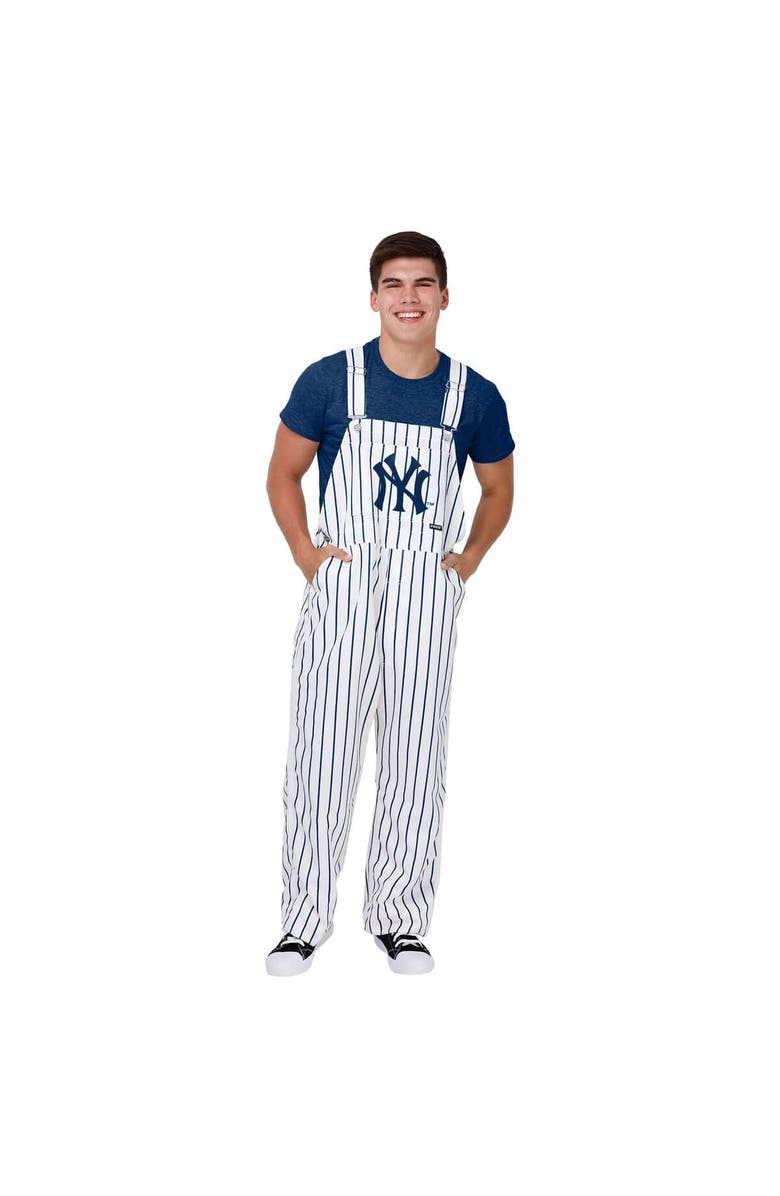 FOCO Men's FOCO  White New York Yankees Pinstripe Bib Overalls, Main, color, White