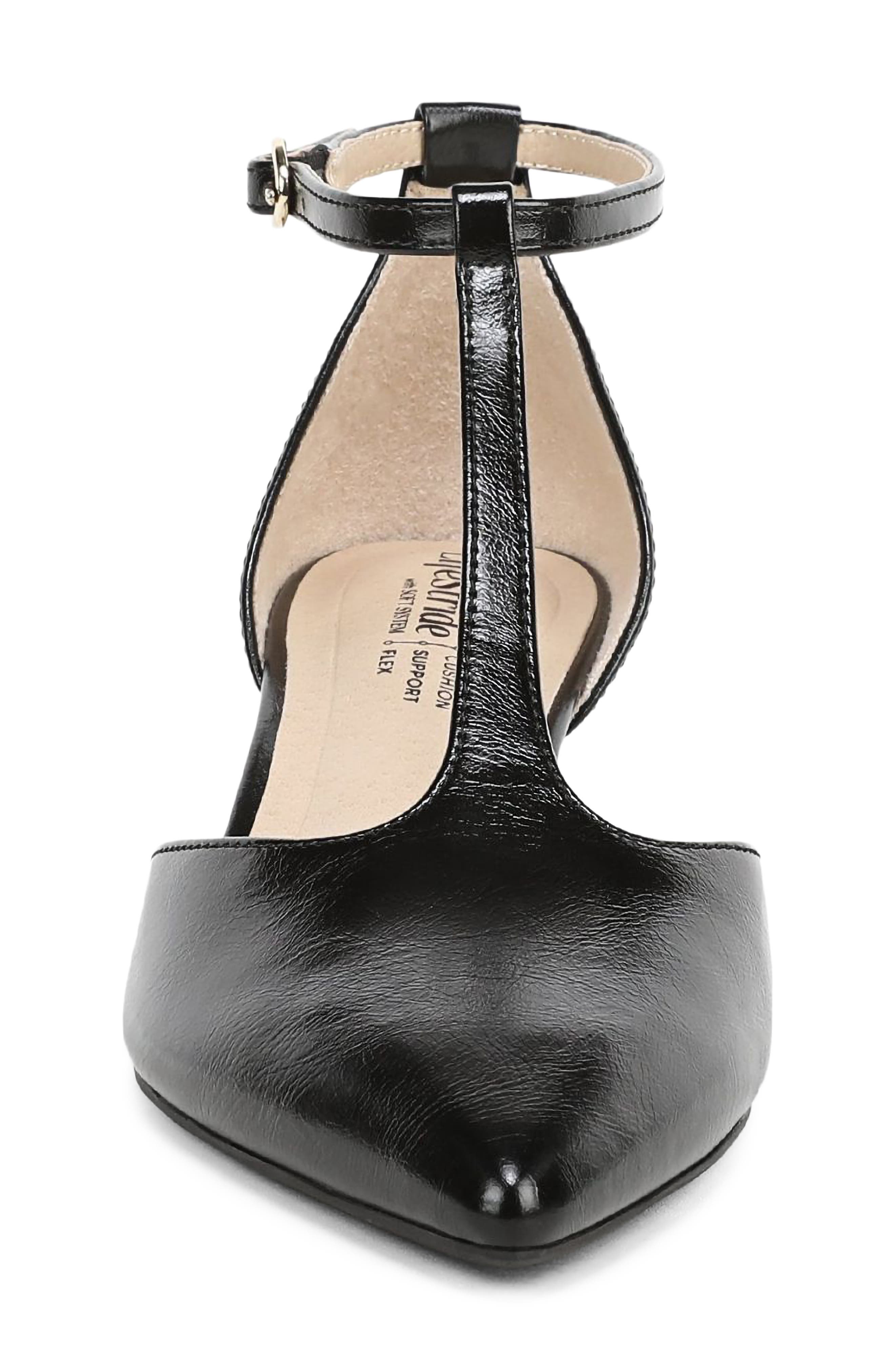 LifeStride Maruin Ankle Strap Pointed Toe Kitten Heel Pump, Alternate, color, Black
