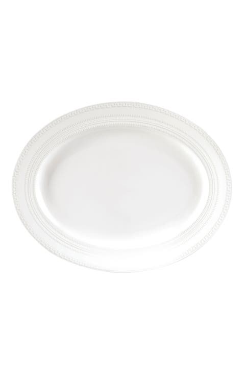Intaglio Oval Bone China Platter