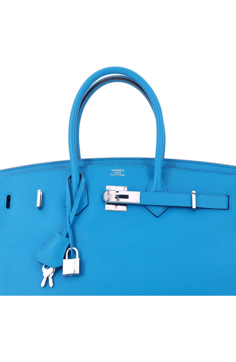 Pre-Owned Hermes Birkin Handbag Blue Epsom with Palladium Hardware 35, Alternate, color, Bleu Zanzibar