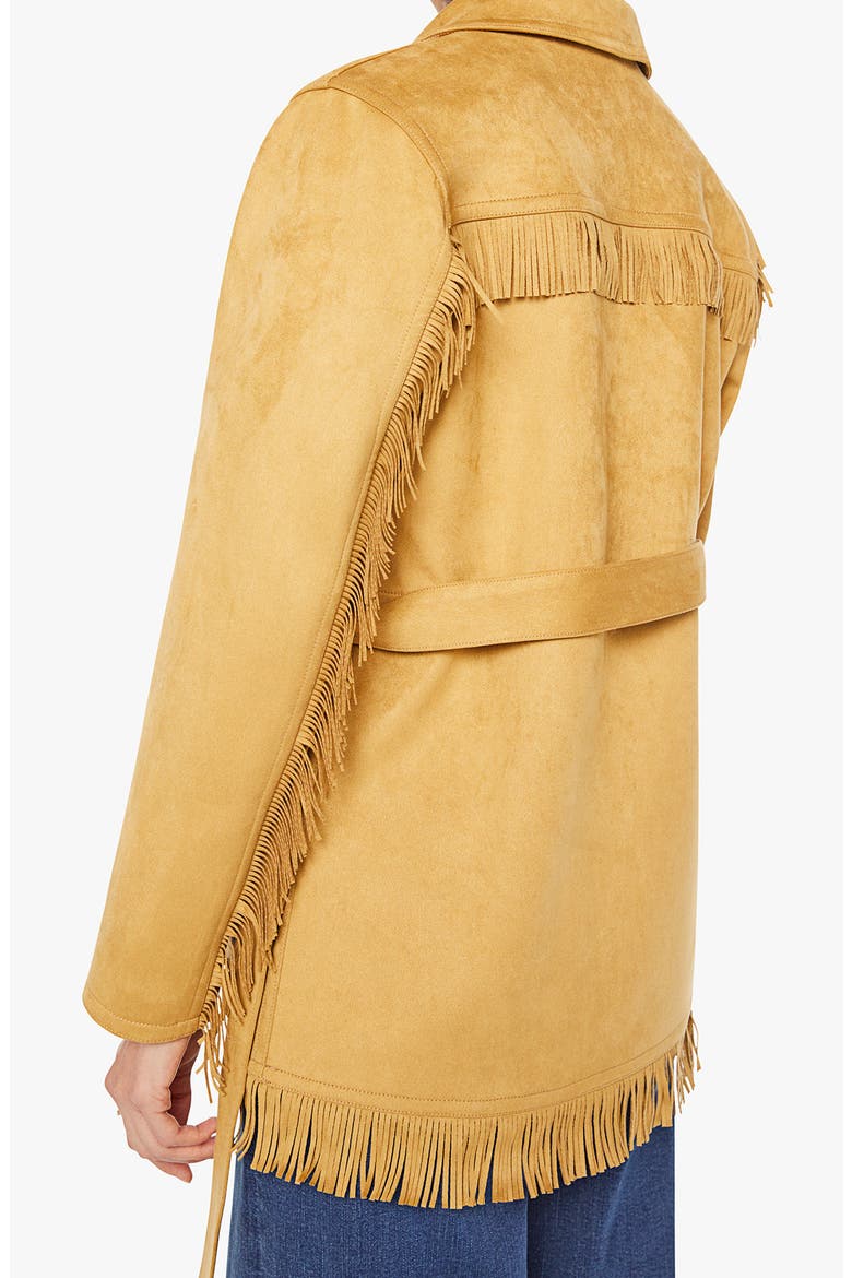 The Roadside Fringe Faux Suede Jacket, Alternate, color, OH DEER
