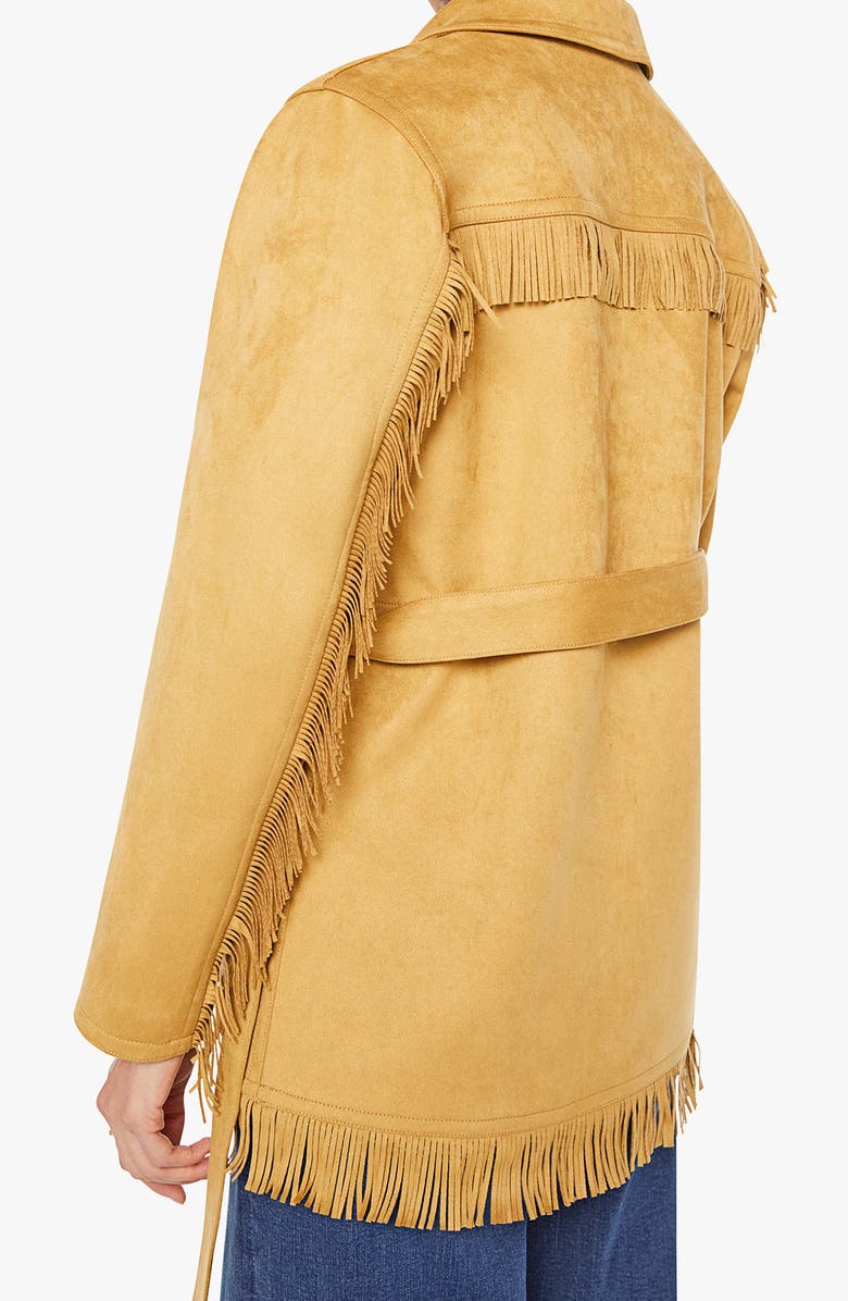 MOTHER The Roadside Fringe Faux Suede Jacket, Alternate, color, Oh Deer