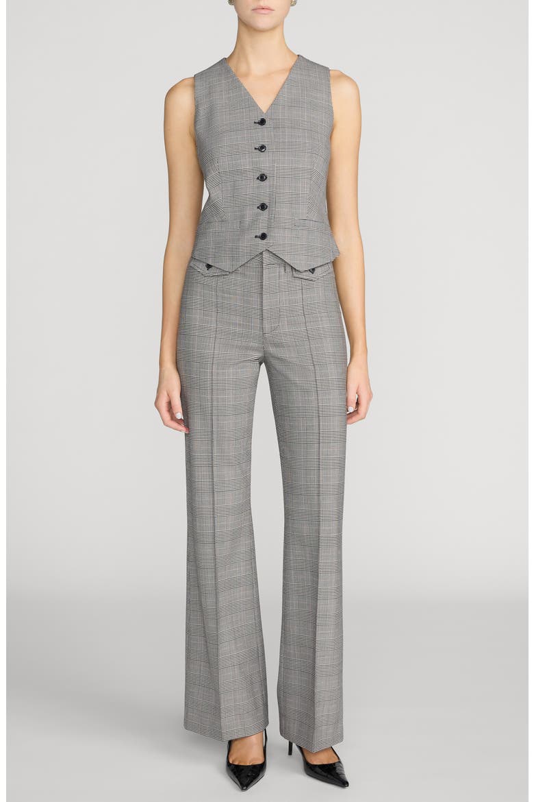 The Reboot Plaid Bootcut Trousers, Alternate, color, BLACK PLAID