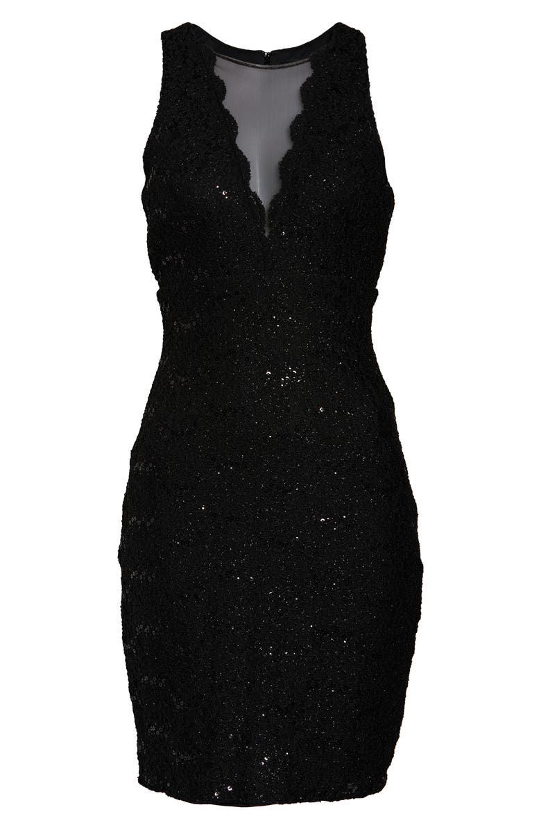 Morgan & Co. Lace & Sequin Cocktail Dress, Alternate, color,