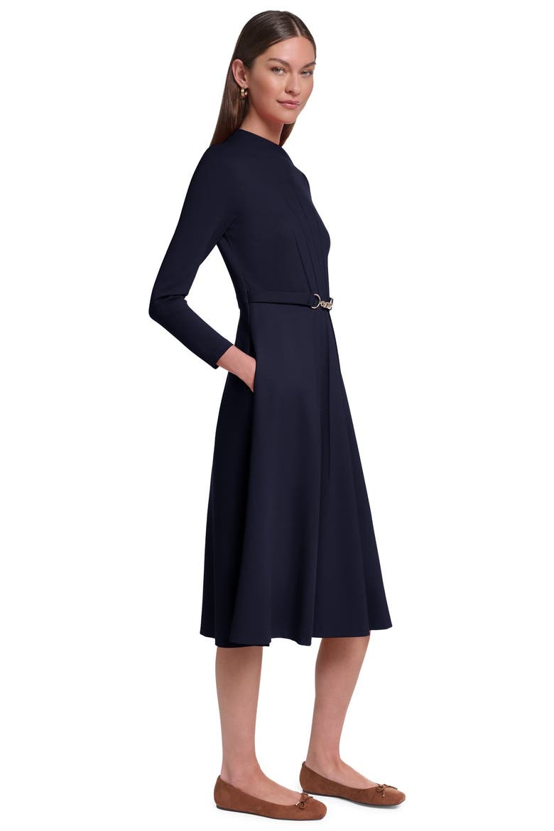 Long Sleeve Knit Midi Dress with Hardware, Alternate, color, Deep Navy