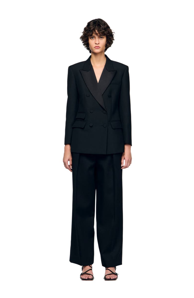 SANDRO Tuxedo jacket with satin collar, Alternate, color,