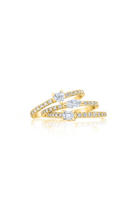 Set of 3 Fancy Cut Diamond Stacking Rings
