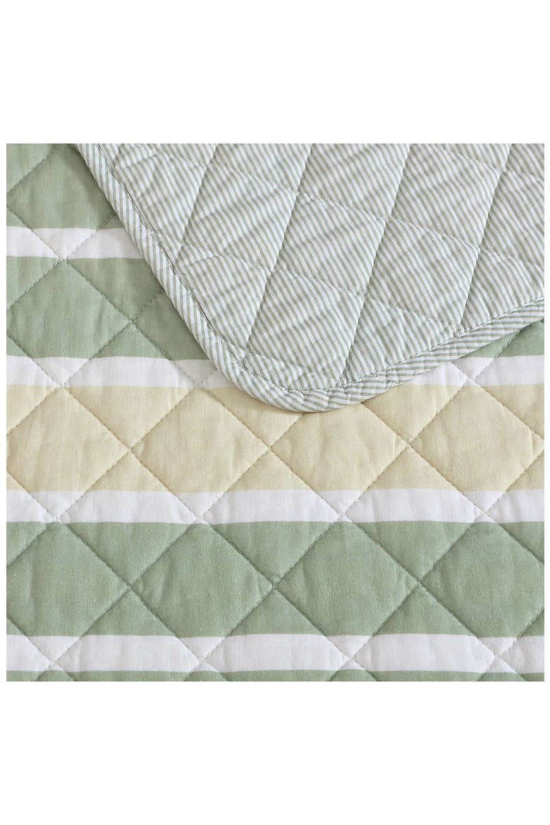 Varadero Stripe Reversible Cotton Quilt & Sham Set, Alternate, color, GREEN MULTI