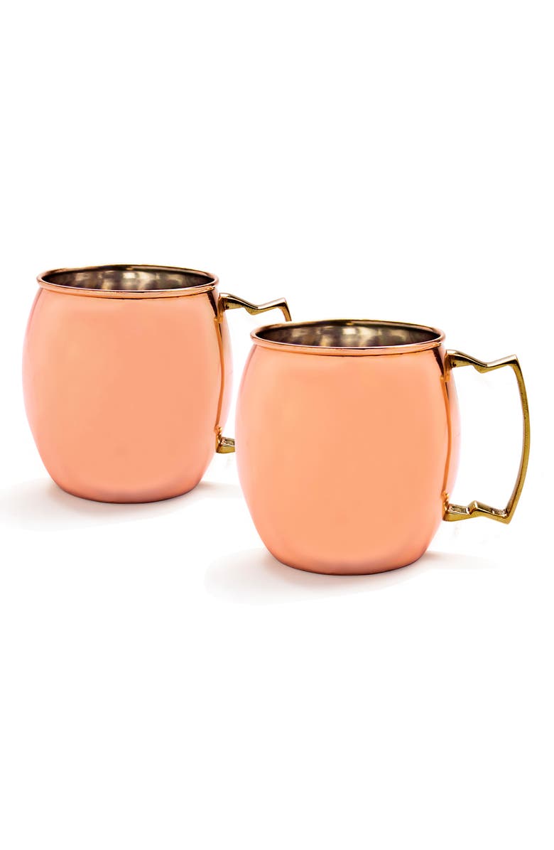 Cathy's Concepts Monogram Moscow Mule Copper Mugs, Main, color, 