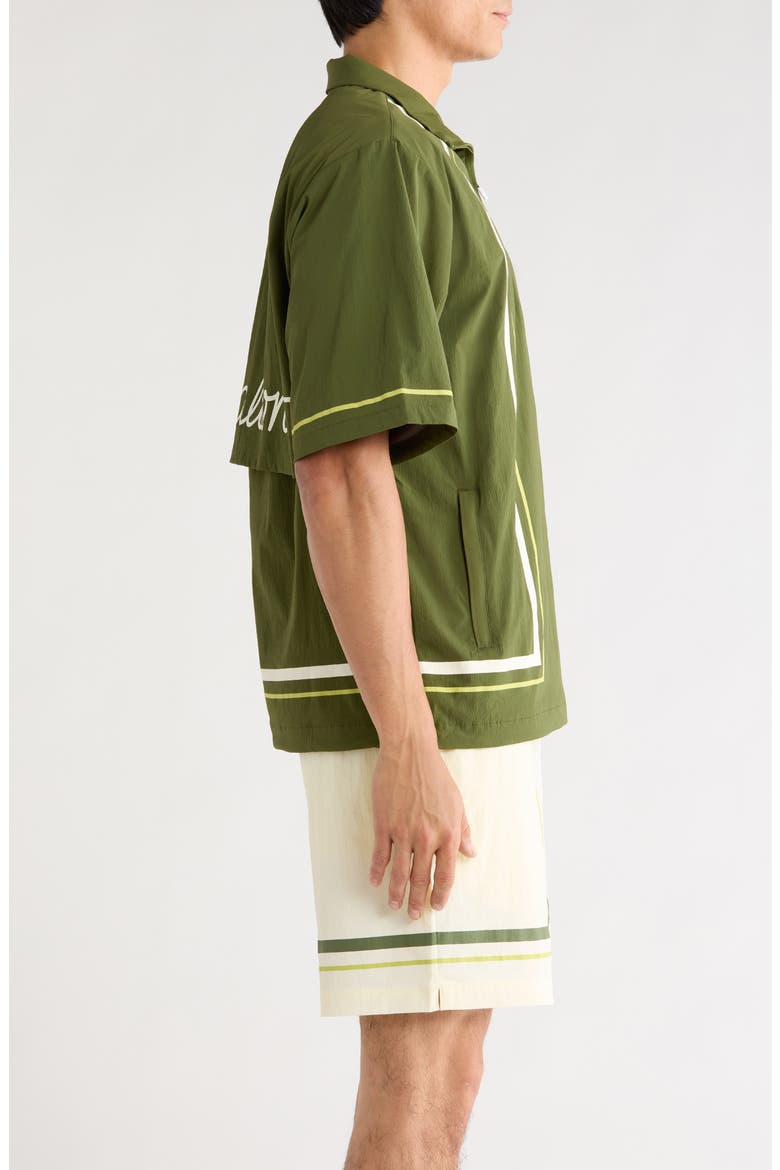 Playa Short Sleeve Half Zip Popover Windshirt, Alternate, color, CHIVE
