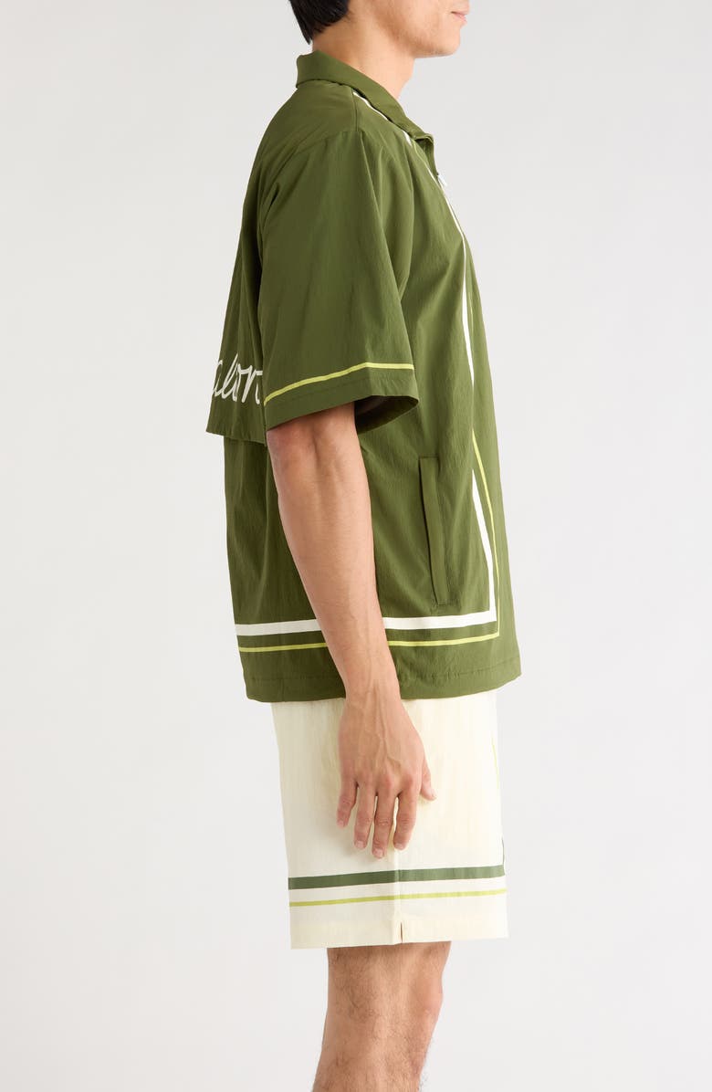 MALBON Playa Short Sleeve Half Zip Windbreaker, Alternate, color, Chive