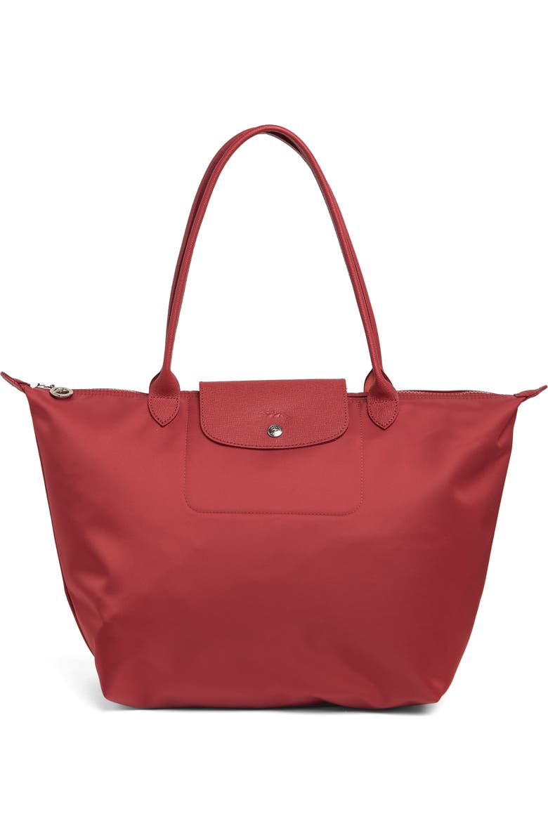 Longchamp Le Pliage Leather Trimmed Shoulder Tote, Main, color,
