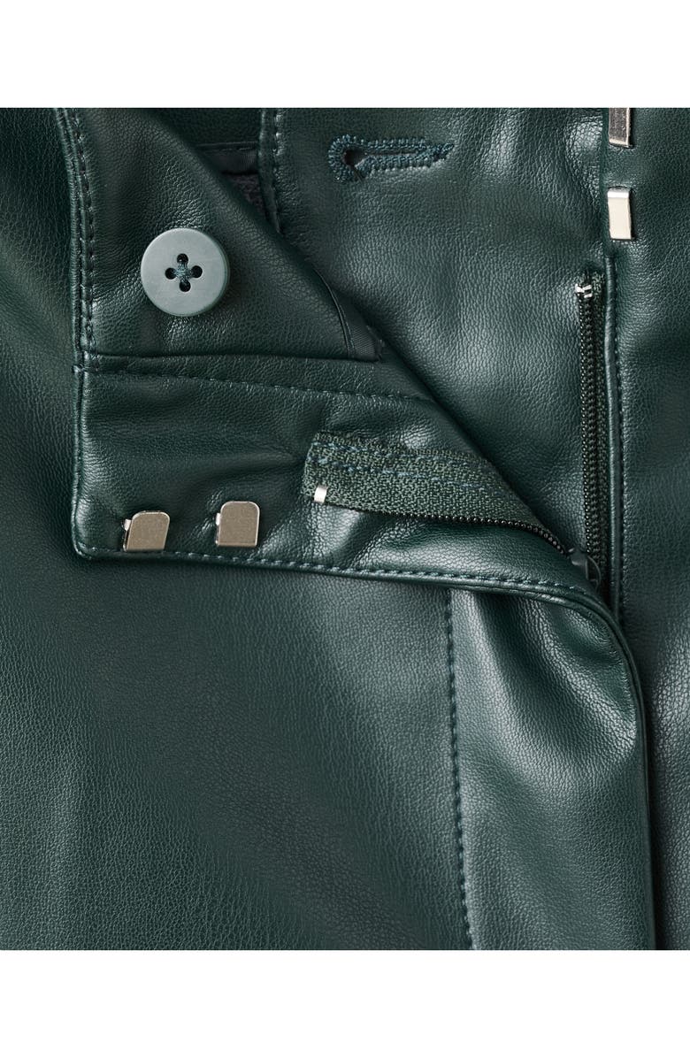 MANGO Slim Fit Faux Leather Flare Pants, Alternate, color, Green