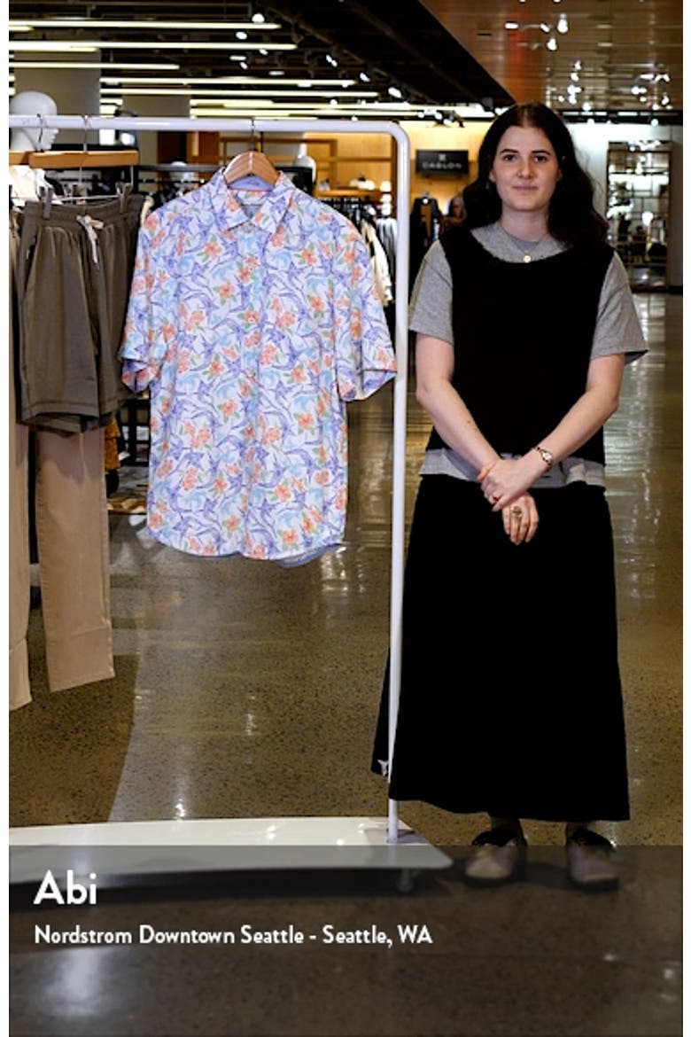 Coconut Point Marlin Mania Floral IslandZone® Short Sleeve Performance Button-Up Shirt video