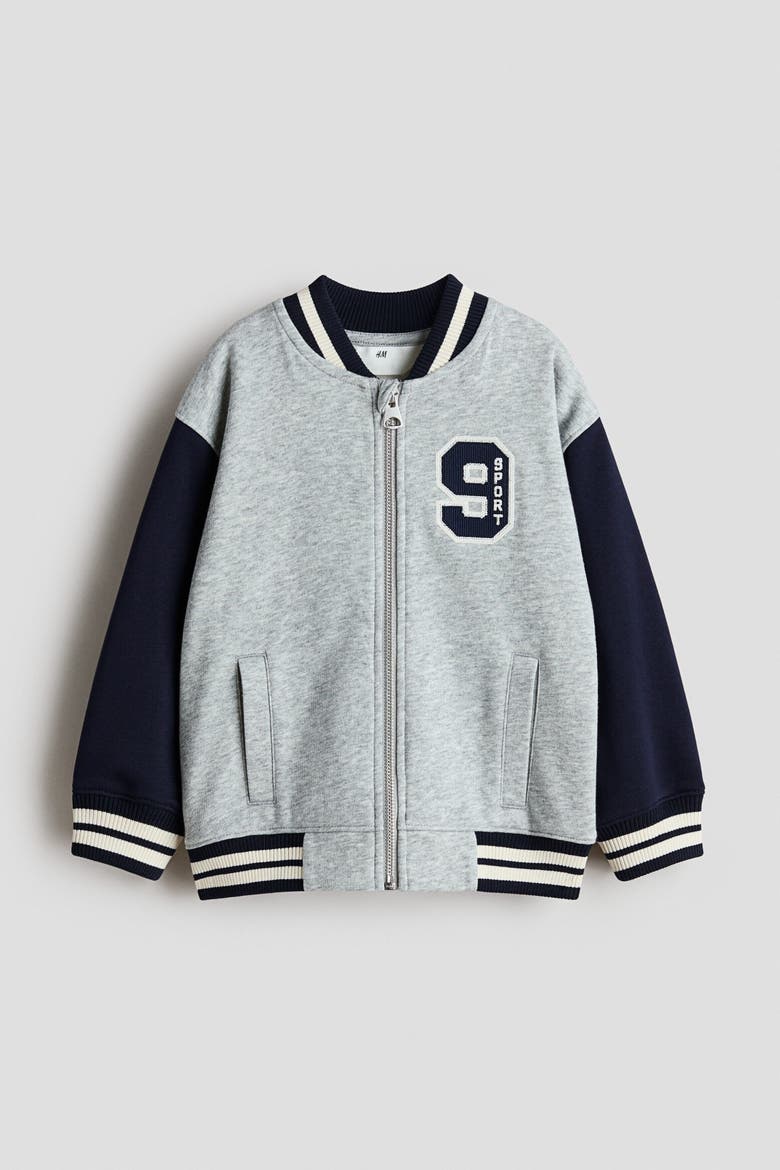 Baseball Jacket, Alternate, color, Light gray melange/Sport 9