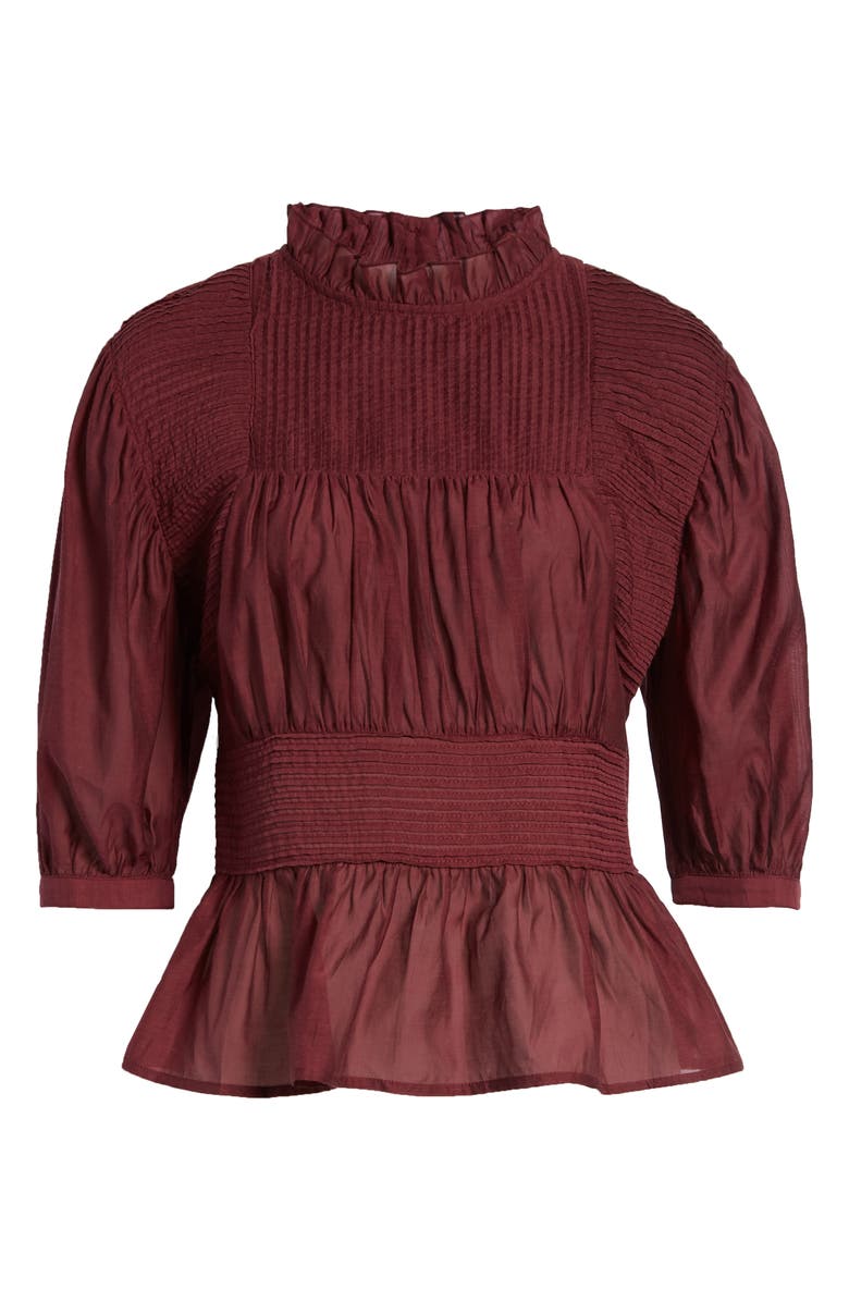 Something Navy Pleated Peplum Top, Alternate, color,