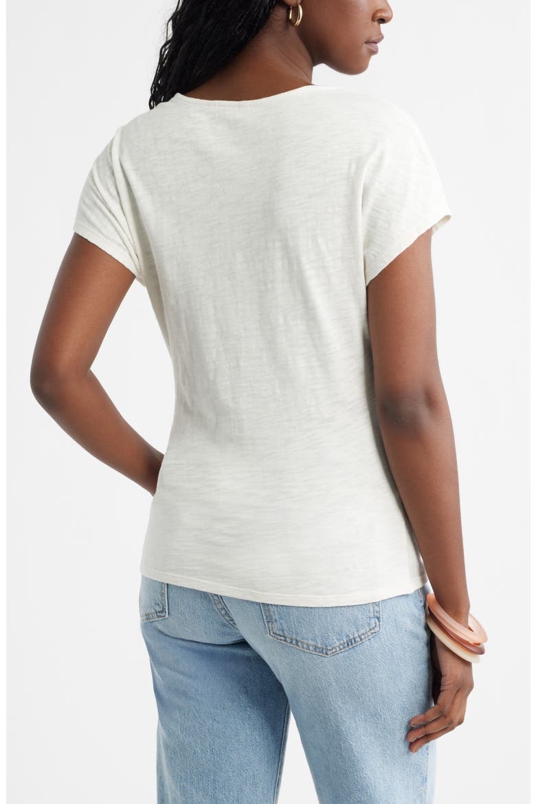 Drop Shoulder Tie Front Top, Alternate, color, IVORY PRISTINE