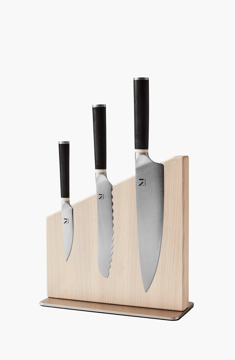 MATERIAL The Knives and Stand Set, Main, color, White Ash / Almost Black