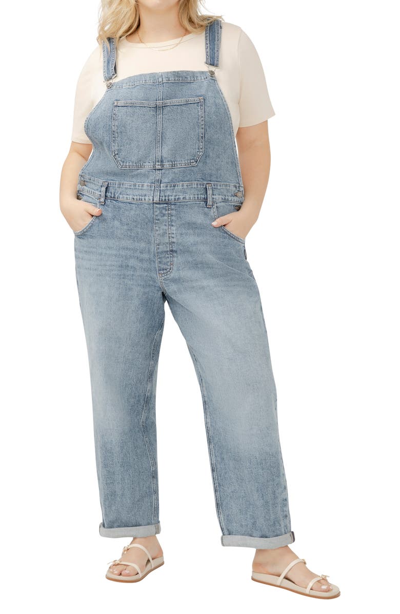 Silver Jeans Co. Straight Leg Denim Overalls, Main, color, 