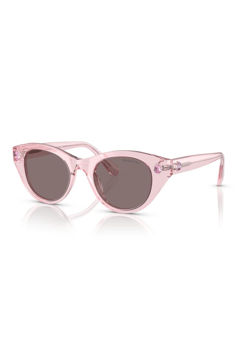 48mm Round Sunglasses, Alternate, color, TRANSPARENT PINK