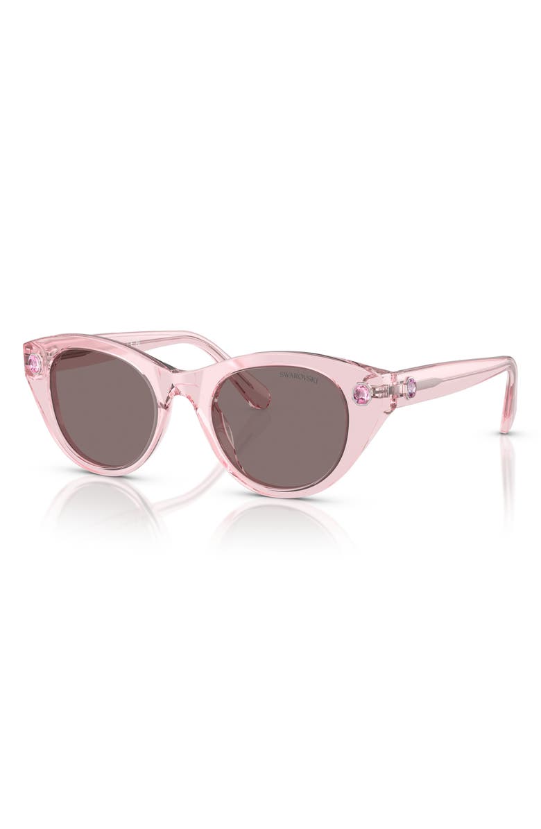 Swarovski 48mm Round Sunglasses, Alternate, color, Transparent Pink