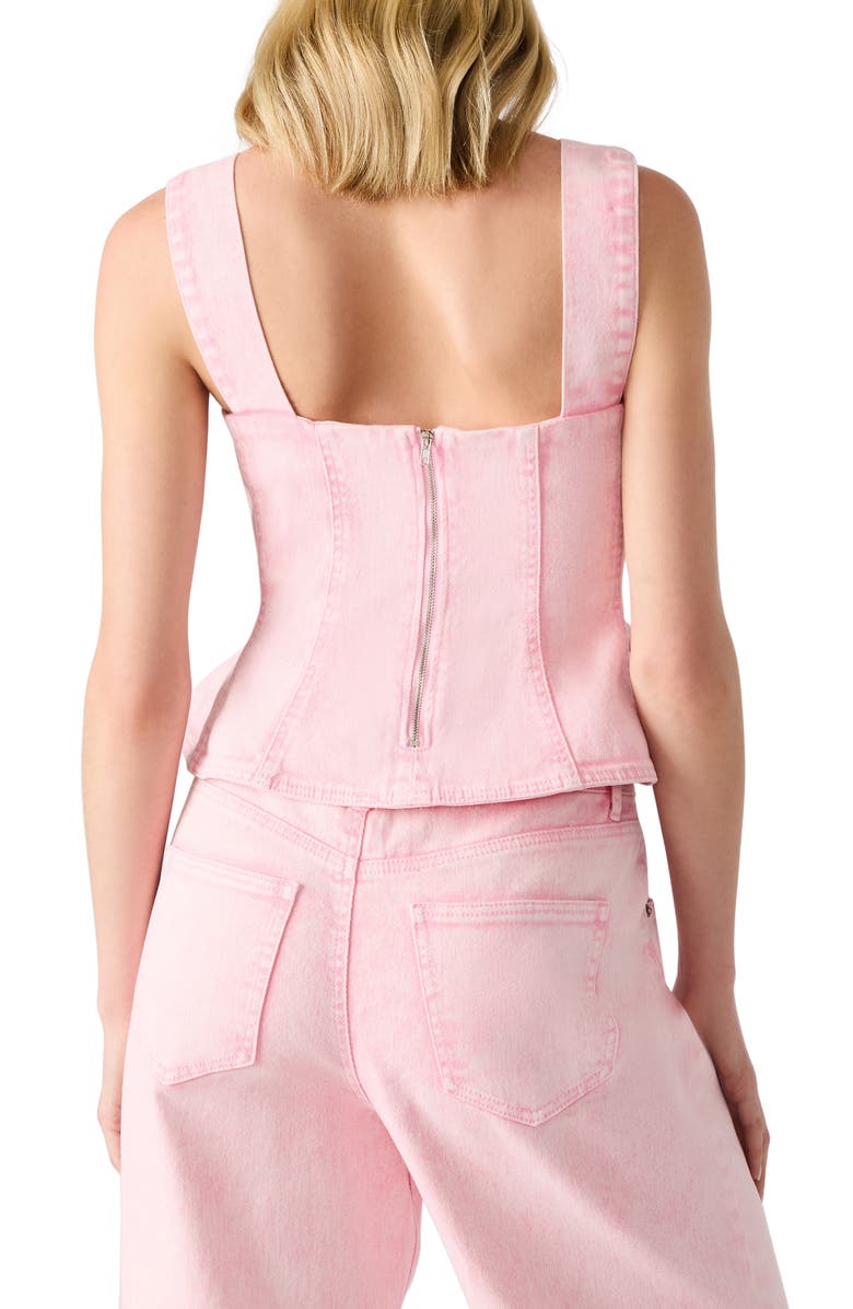 Steve Madden Peplum Denim Tank, Alternate, color, Prism Pink