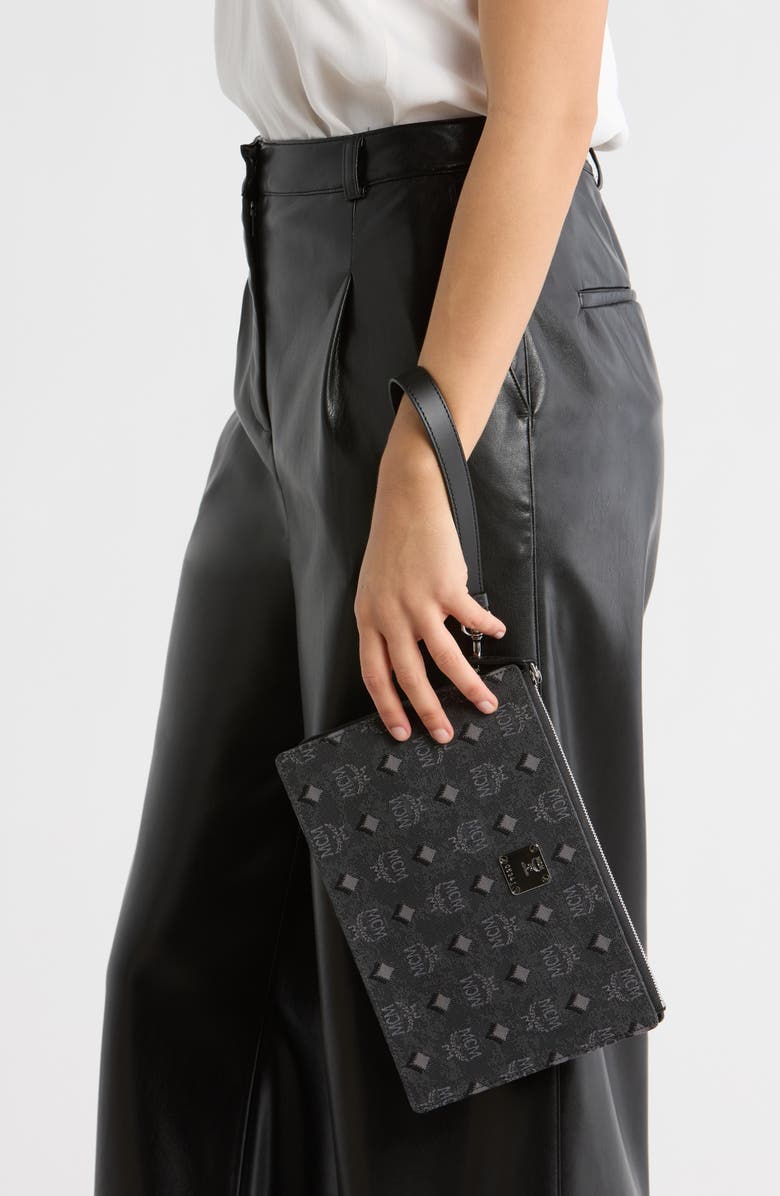 MCM Aren Wallet on a Chain, Alternate, color, Dark Grey