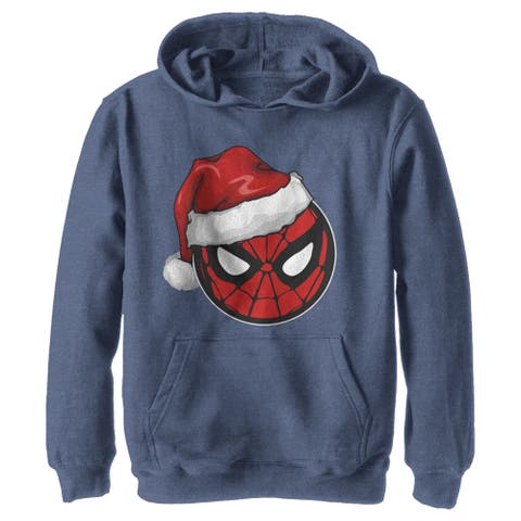 Boy's Marvel Christmas Spider-Man Santa Hat  Pull Over Hoodie