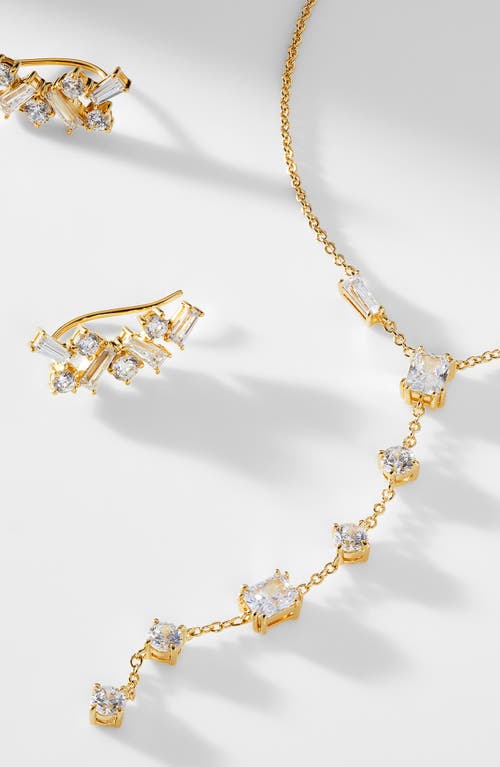 Nadri Tezoro Cubic Zirconia Cluster Climber Earrings In Gold