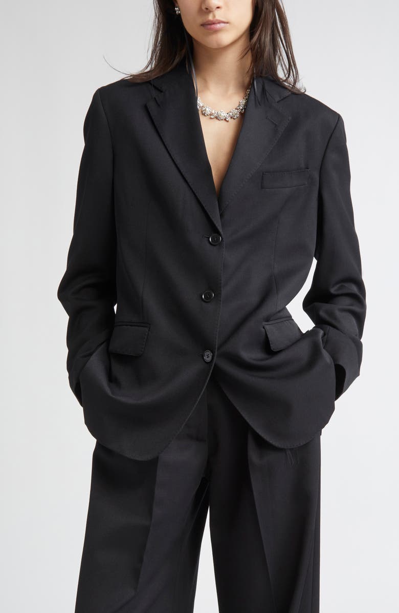 Simone Rocha Cutout Bow Detail Single Breasted Blazer, Main, color,