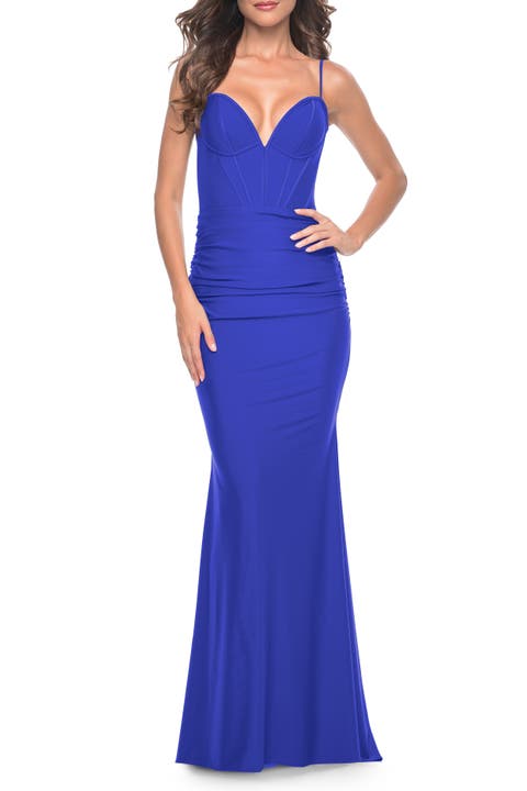 Jersey Dress with Bustier Top and Illusion Back