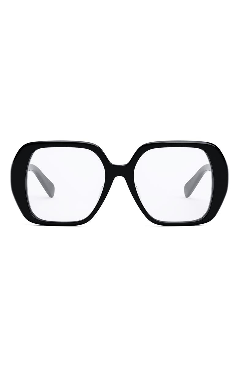 CELINE Triomphe 55mm Square Reading Glasses, Main, color,