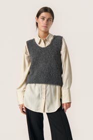 Soaked in Luxury Slvenessa V-Neck Fluffy Knit Waistcoat