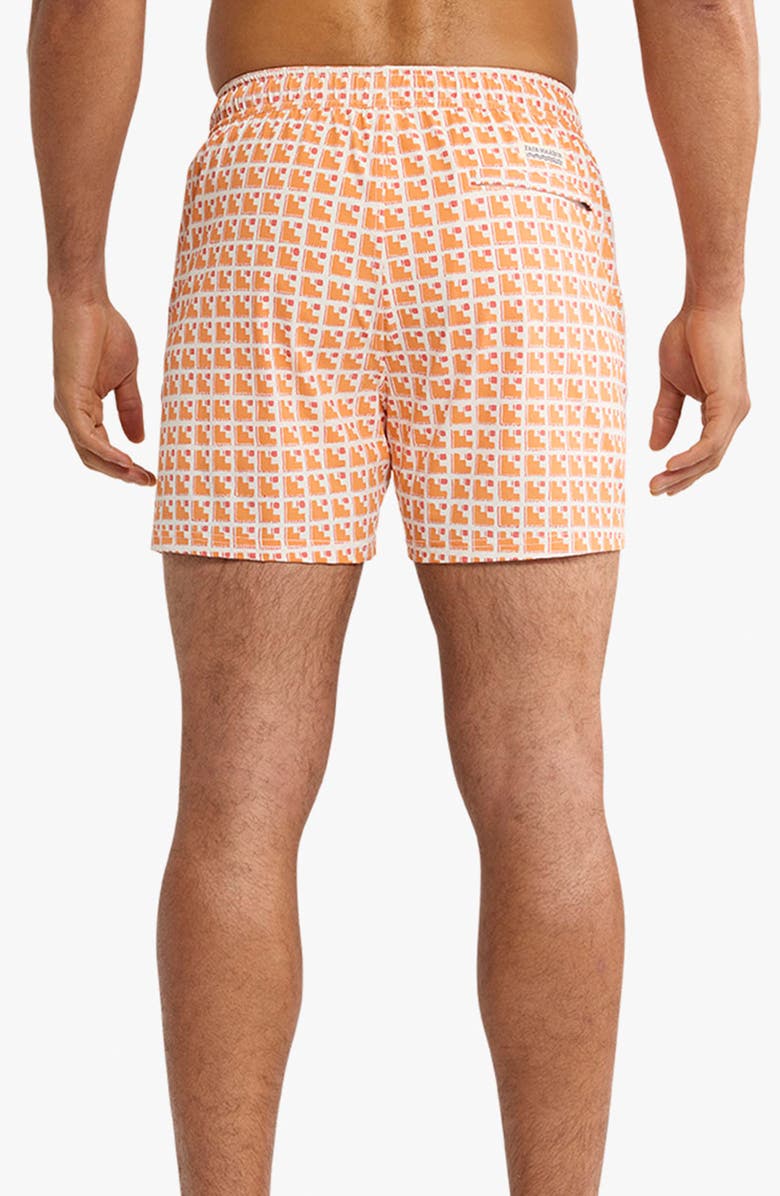 Fair Harbor Bungalow Geo Print Water Repellent Swim Trunks, Alternate, color, Sunset Stairs (815)