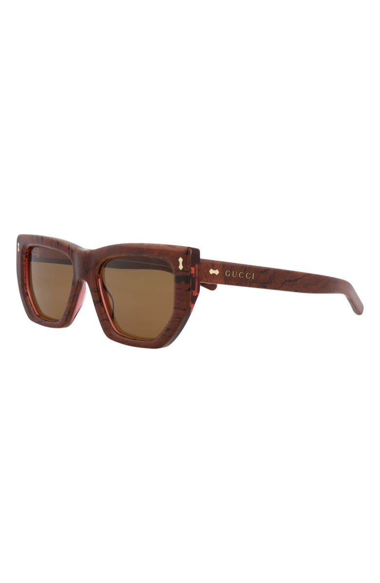 Gucci 53mm Cat Eye Sunglasses, Alternate, color, Pink Pink Brown